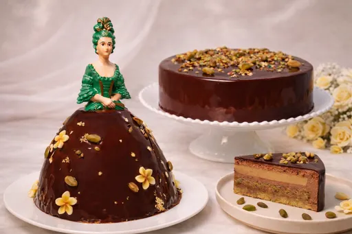 杜拜巧克力當禮服　晶華母親節「3D侯爵夫人蛋糕」華麗變身