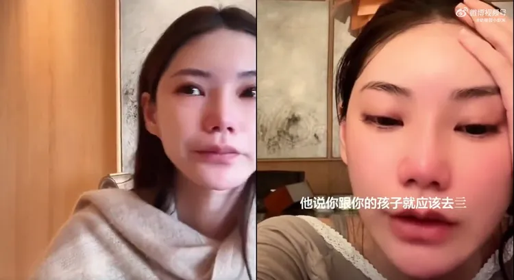 馬筱梅面對眾多網友攻擊，一度情緒潰堤。翻攝微博