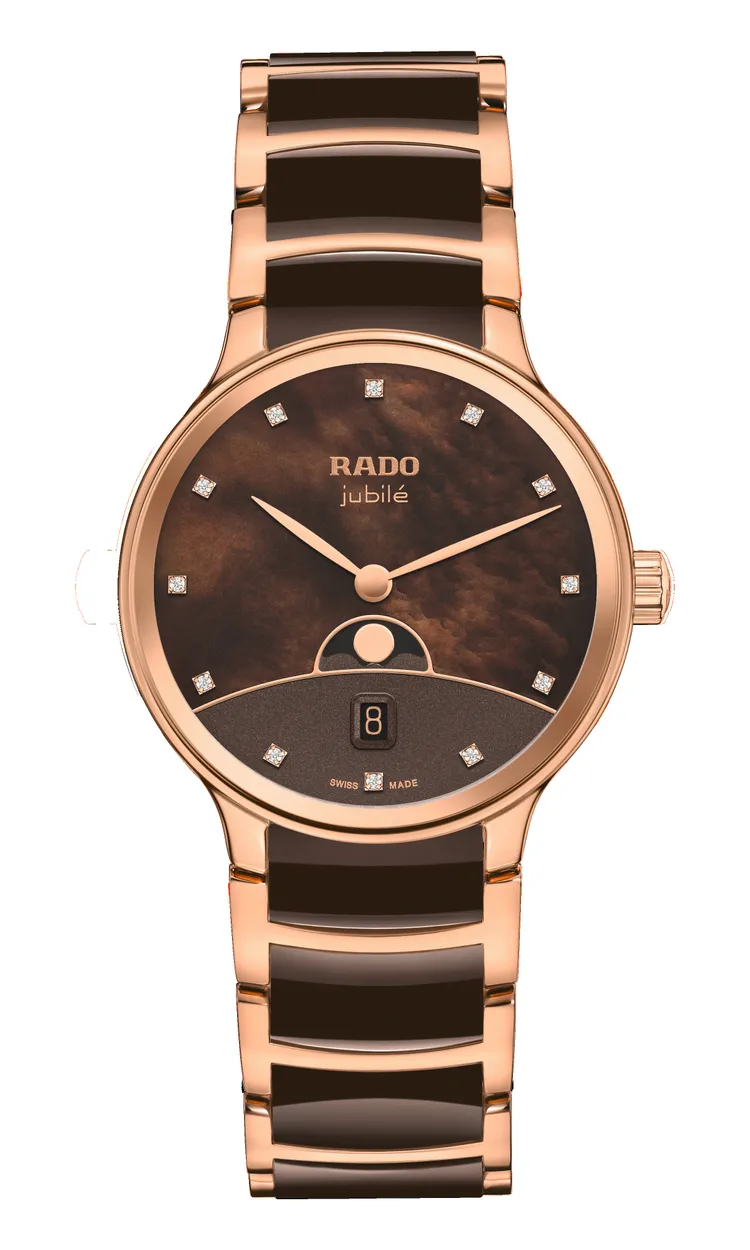 RADO Centrix晶萃系列高科技陶瓷月相腕錶R30232902，8萬2300元。品牌提供