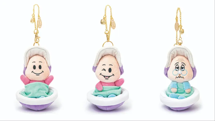 D+AF聯名Disney牡蠣寶寶吊飾開心款（左起）、眨眼款、老奶奶款，各780元。品牌提供