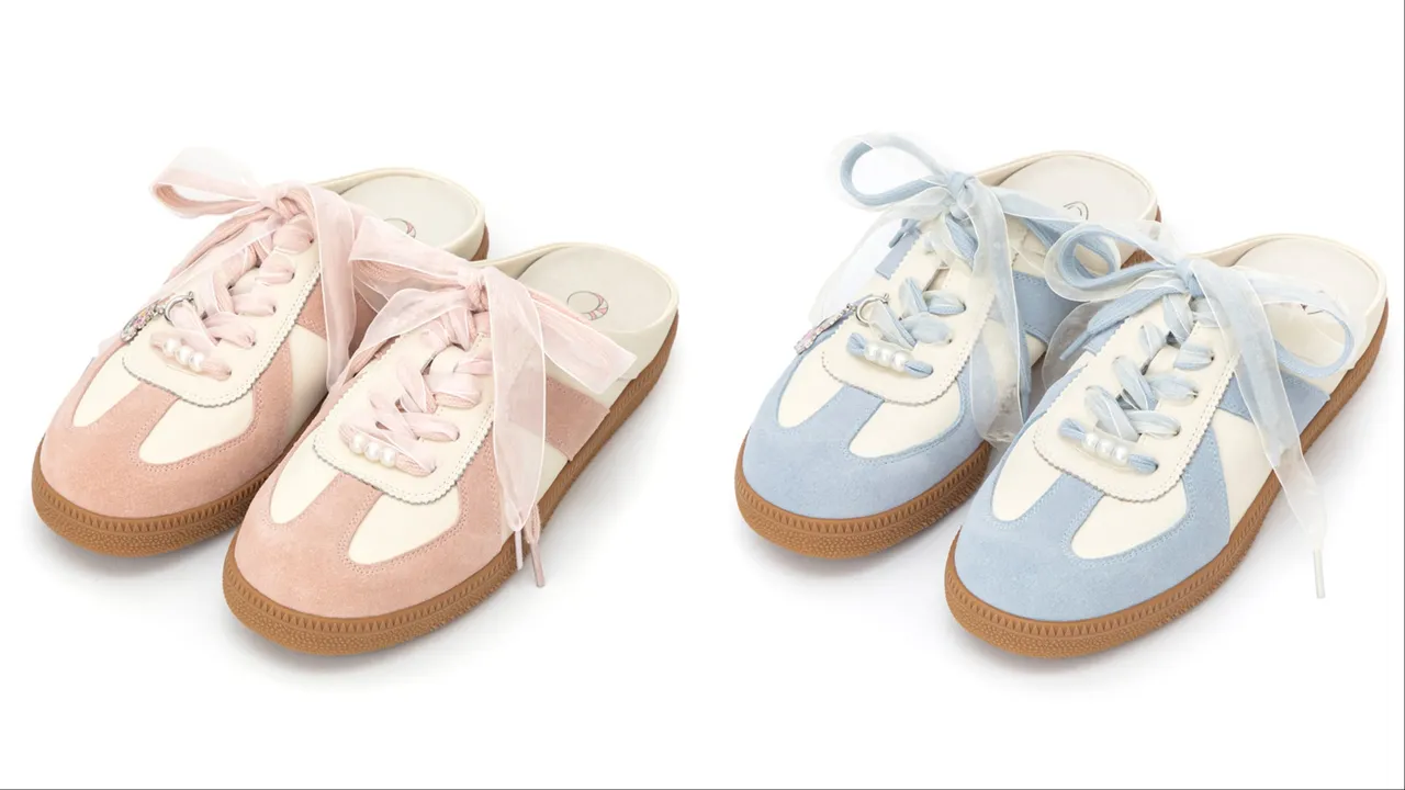 D+AF聯名Disney妙妙貓款真皮德訓穆勒鞋（左）、牡蠣寶寶款真皮德訓穆勒鞋（右），各1880元。品牌提供