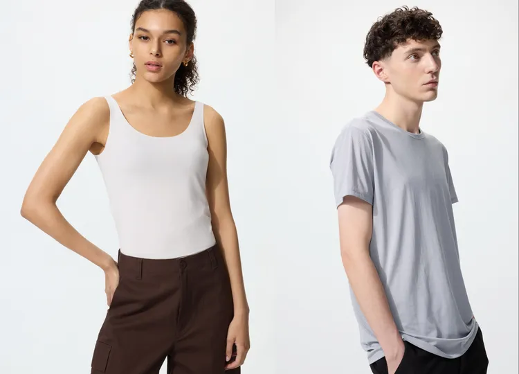 UNIQLO AIRism坦克背心（左）、AIRism圓領T恤 （右），限定優惠價各290元。品牌提供