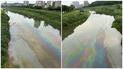 喝汽油水噩夢再起？基隆河漂油污「七彩炫光」　環保局回應了