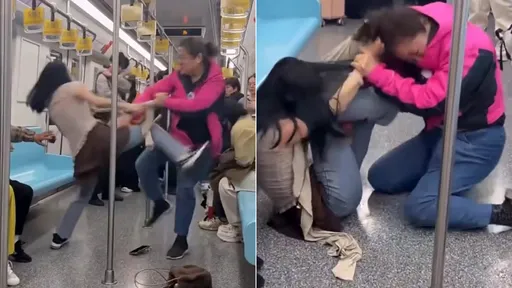 影片｜列車搶座MMA「大媽肉搏輕熟女」　網驚：武力威猛根本不用坐