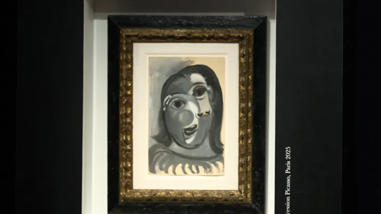 畢卡索真跡「女人頭像」（Tete de femme）。路透社