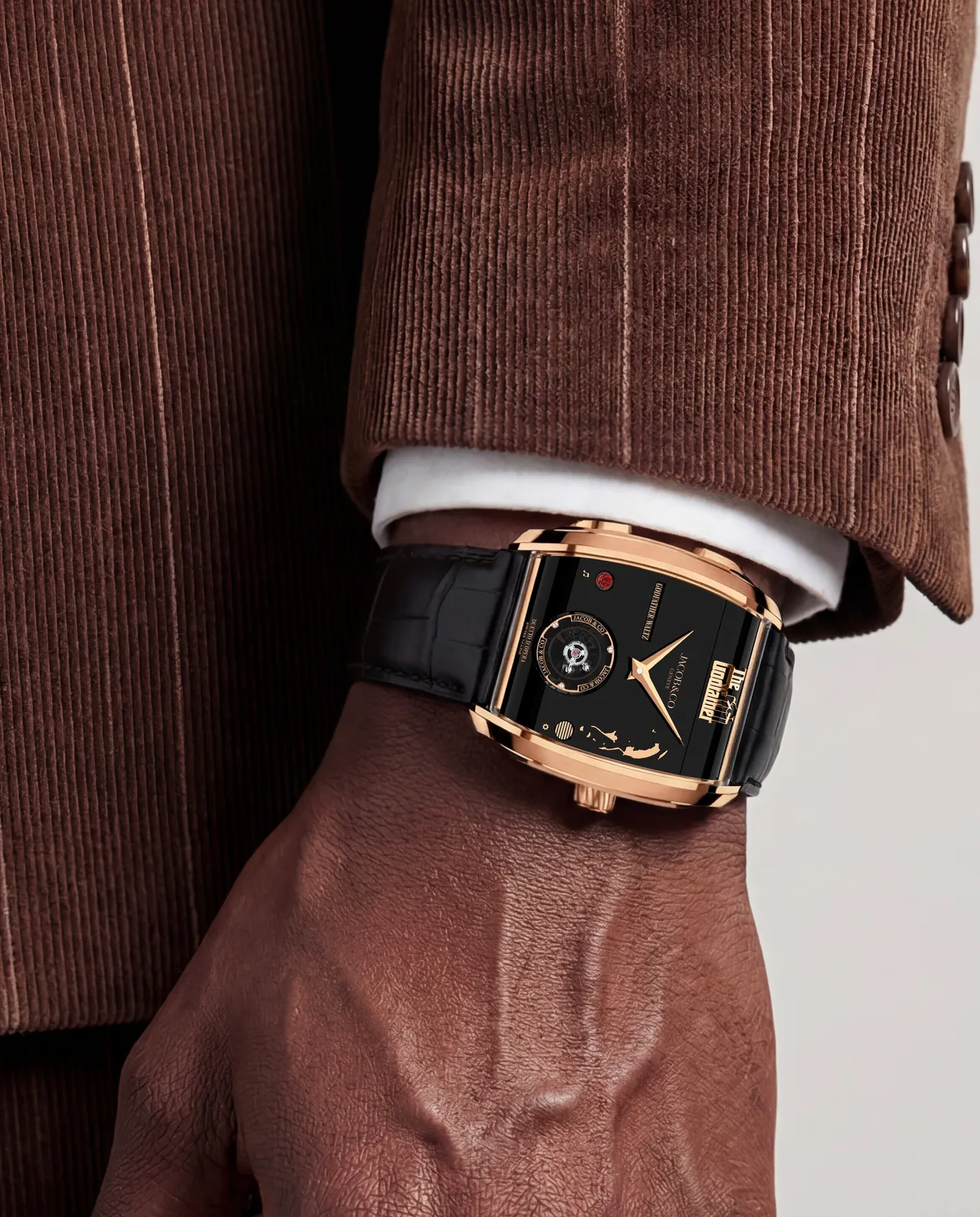 Jacob & Co.The Godfather II雙旋律飛行陀飛輪腕錶。品牌提供