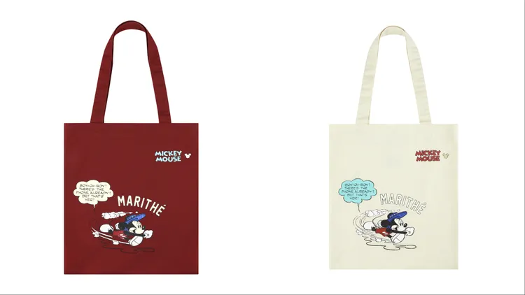 M+FG迪士尼聯名系列MICKEY漫畫風帆布袋，各1290元。品牌提供