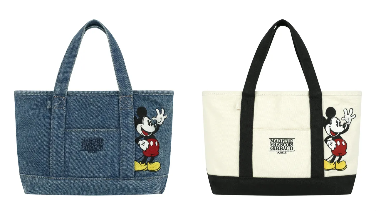 M+FG迪士尼聯名系列MICKEY帆布托特包，各2090元。品牌提供