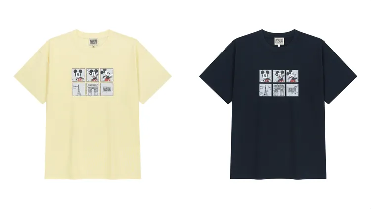 M+FG迪士尼聯名系列MICKEY底片印花T恤，各1990元。品牌提供