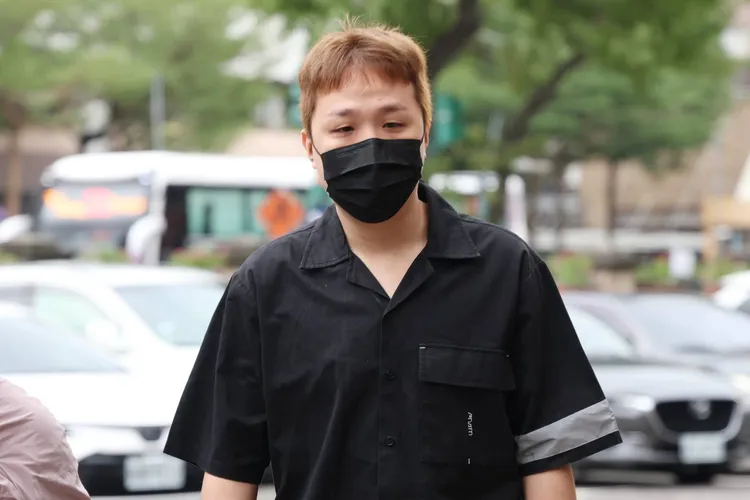 大根為閃兵案到新北地院出庭。資料照片。彭欣偉攝