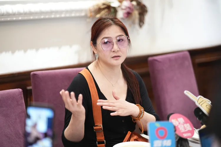 林鳳英今天出面開記者會，控訴駐歐盟兼駐比利時代表謝志偉沒有積極幫忙。彭欣偉攝