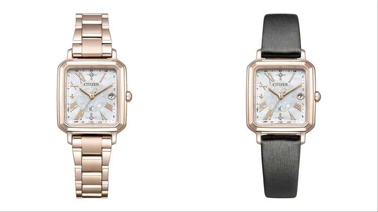 CITIZEN光動能全球電波時計錶款ES9506-54N配有不同錶帶，4萬3900元。品牌提供