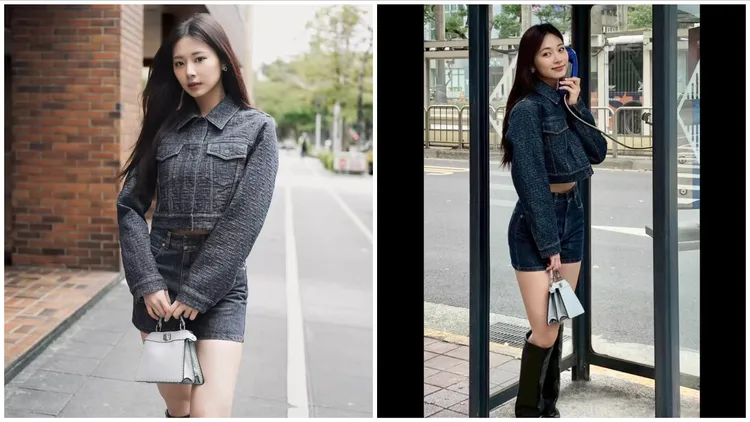 子瑜穿FENDI漫步台北街頭　拎Peekaboo小包電話亭打電話