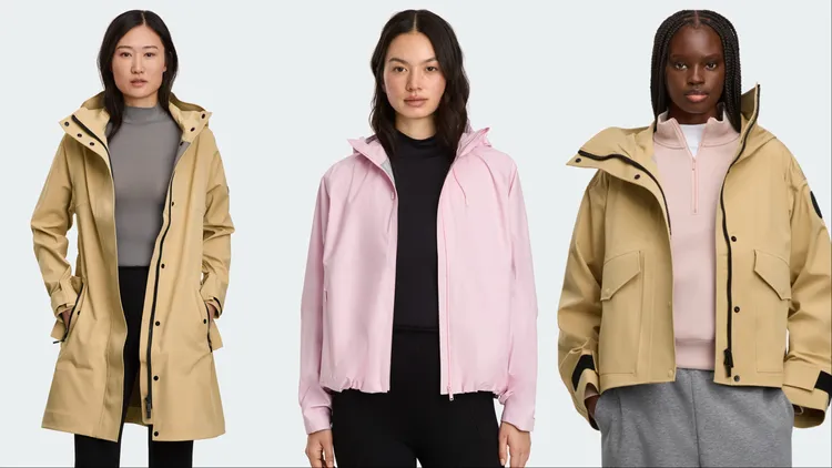 Canada Goose Cardero防雨衣（左起）3萬1100元、Horizon防雨夾克2萬4200元、Tofino防雨夾克2萬7600元。品牌提供