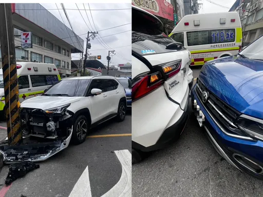 驚險畫面曝！　新北駕駛低頭撿手機「自撞再遭追撞」釀2傷