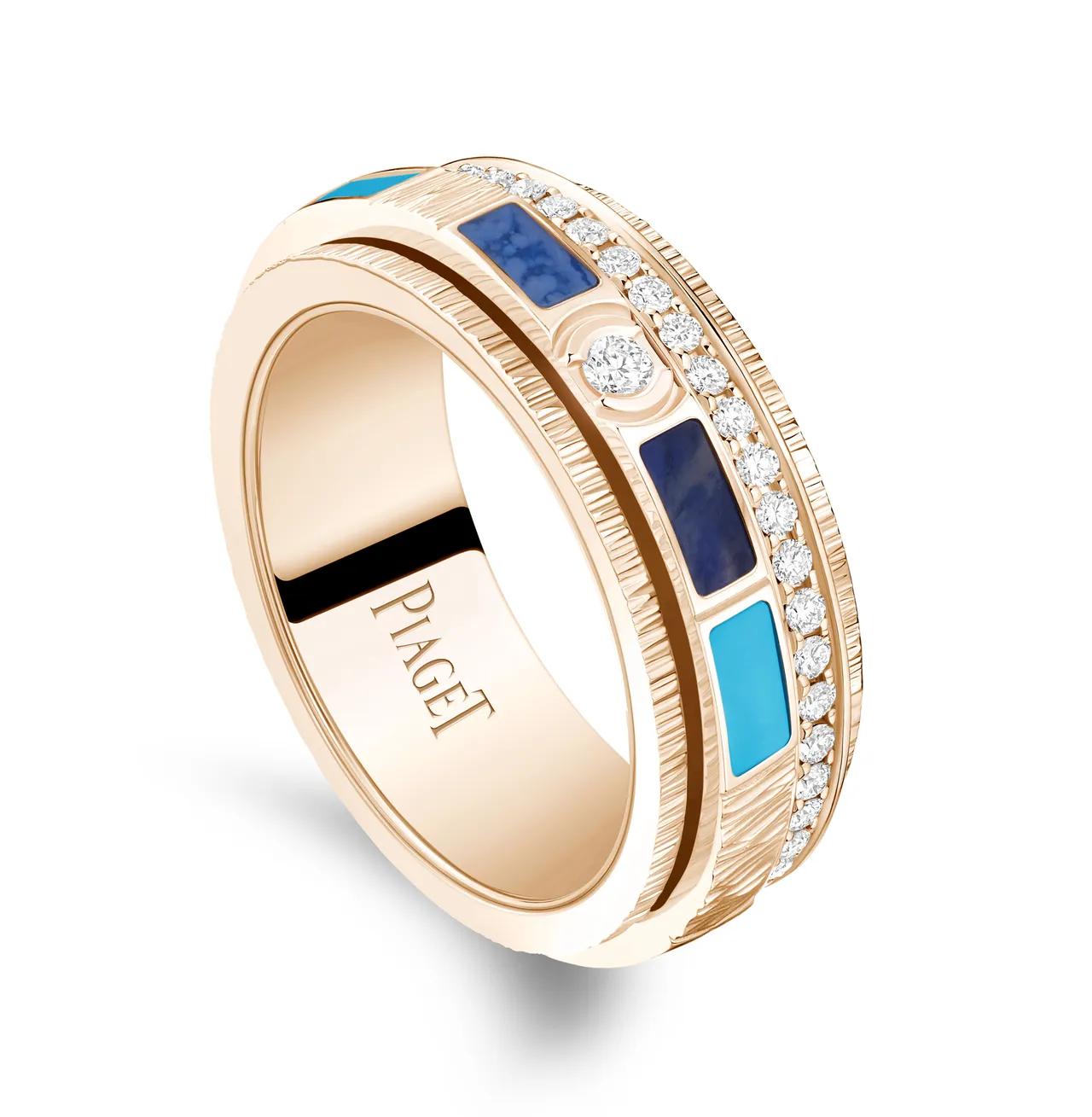 伯爵Possession Vibrant Palace系列18K玫瑰金彩色寶石鑽石戒指。品牌提供