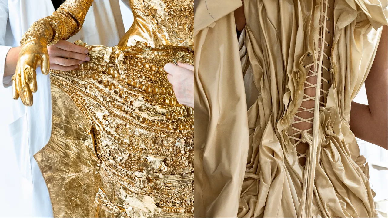 Maison Margiela 2026秋冬系列運用各種材質營造出帶有破損感的復古美學。品牌提供