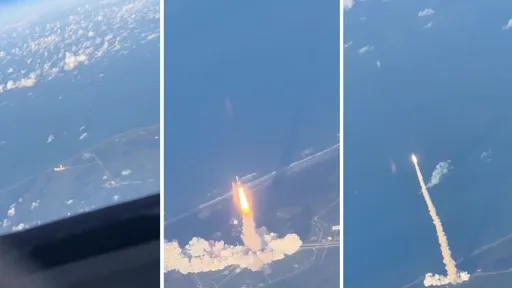 超幸運！搭機巧遇太空船升空　「上帝視角片」吸百萬瀏覽