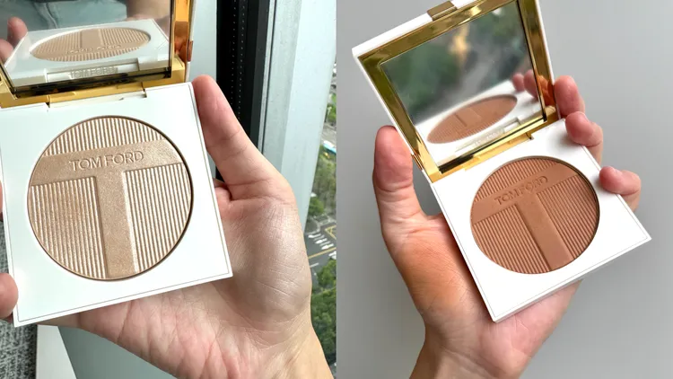 TOM FORD太陽親吻高光盤#01、修容盤#01。張家玲攝