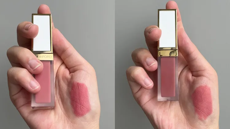 TOM FORD太陽親吻潤色光感唇釉#02、#11，1400元。張家玲攝