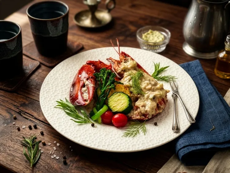 福容福隆店4/30前預訂田園西餐廳，加贈媽媽「奶焗蒔蘿蒸波士頓龍蝦」半隻。福容提供