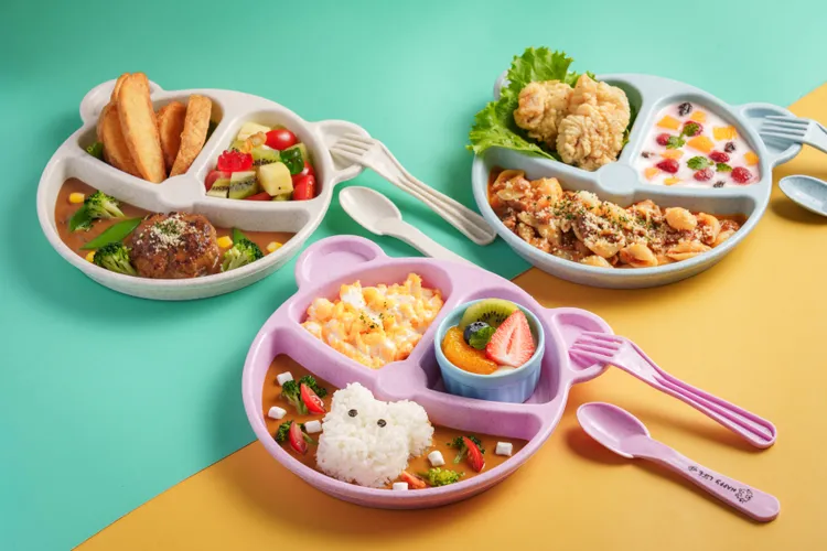 主廚特製兒童餐，菜色包含義大利麵搭配炸雞與水果優格。業者提供