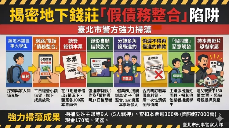 地下錢莊手法說明。警方提供