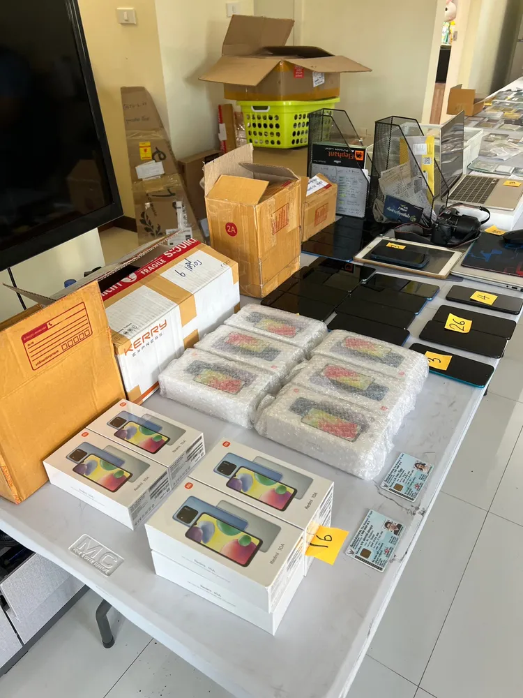 泰警查扣證物。翻攝畫面