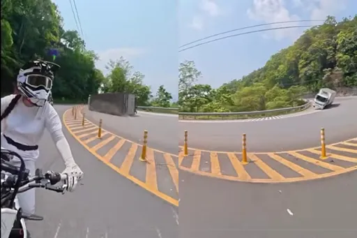 北宜公路驚現「貨車壓卡普」 但是下場糗糗的