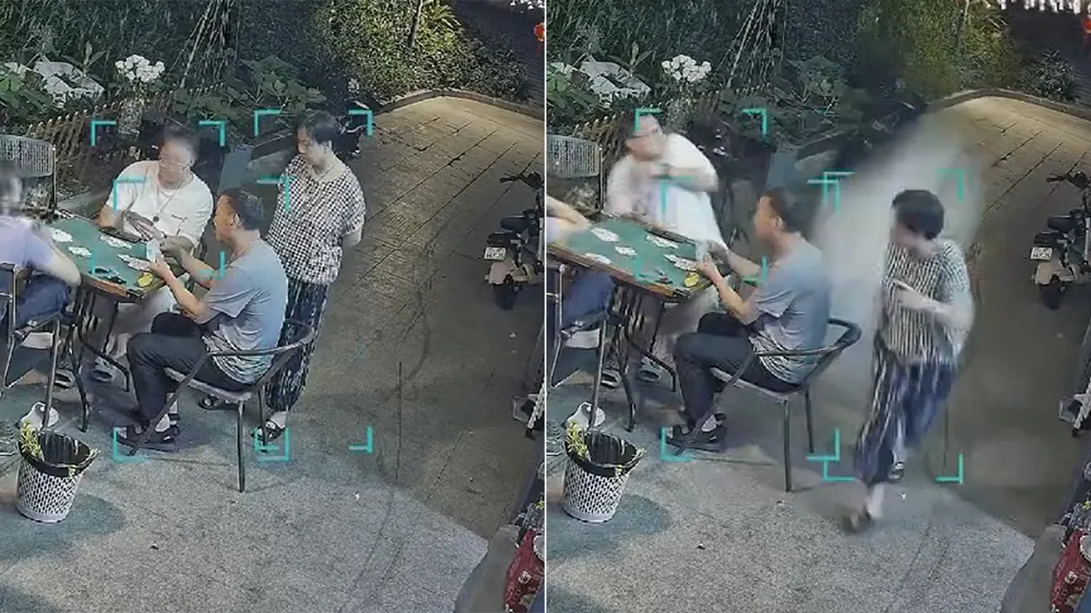 驚悚影片｜6樓冷氣機朝她砸來　「第六感神閃避」大媽奇蹟保命