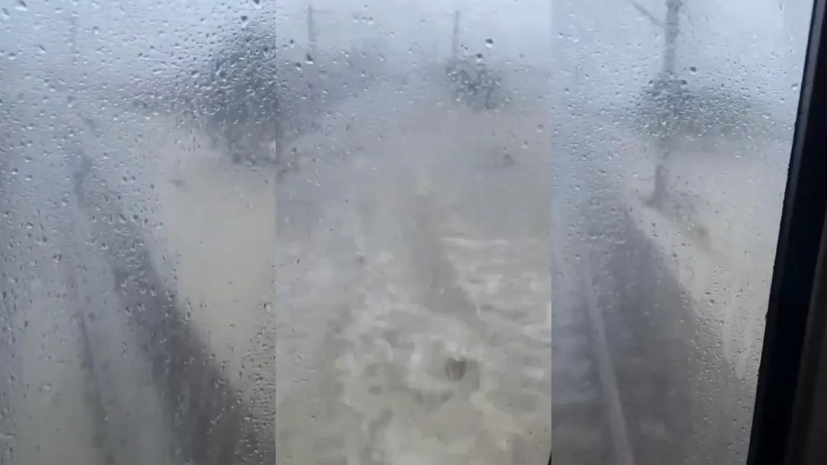 台鐵變「神隱少女海上列車」畫面曝！大雨水淹車尾看不到軌面