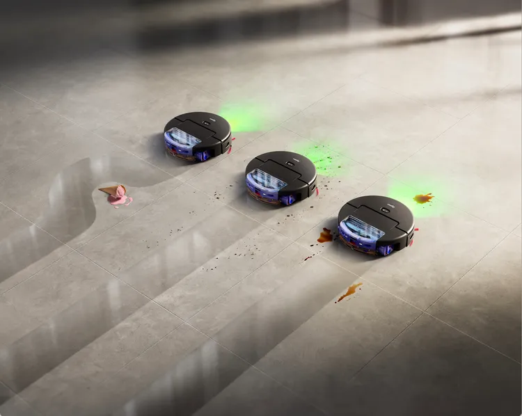 Dyson推出新款Spot+Scrub Ai掃拖機器人，主打AI辨識髒污與乾濕清潔功能，可透過智慧感測系統判斷不同類型的地面髒污並自動調整清潔策略，提升掃地與拖地效率。Dyson提供