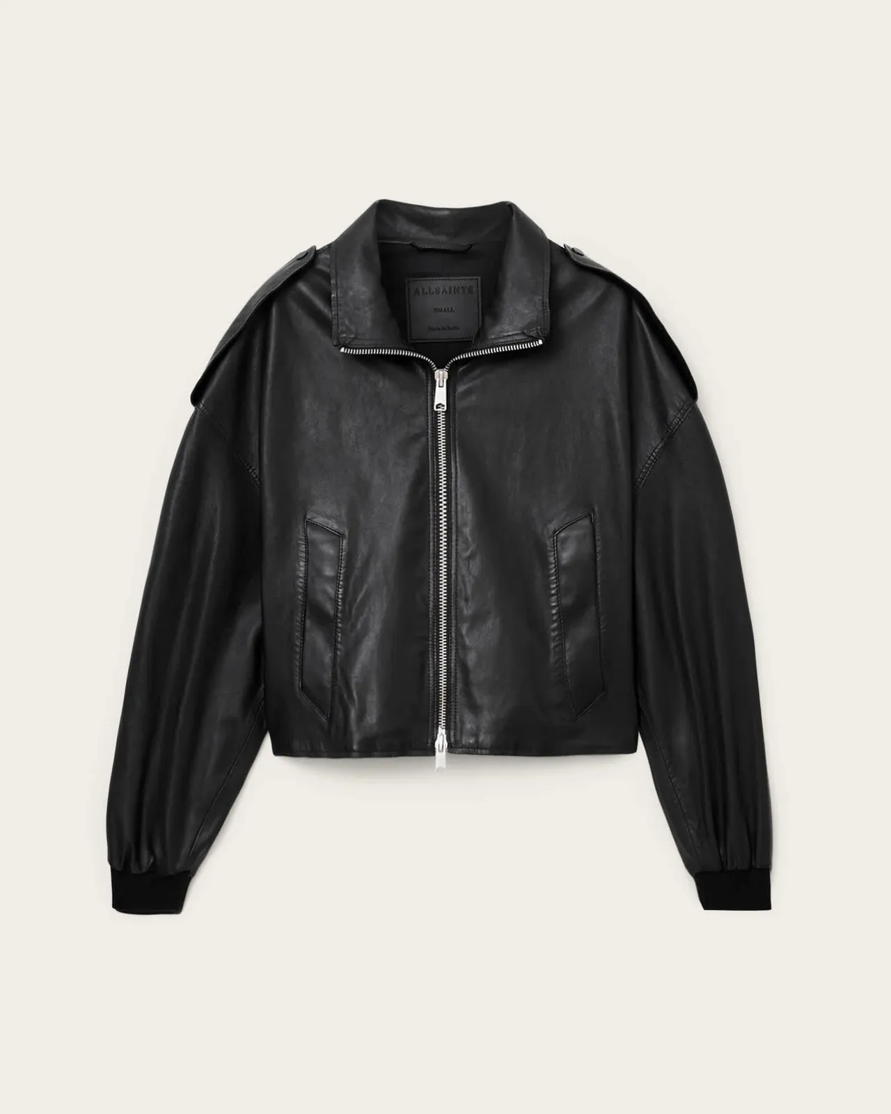 ALLSAINTS LOWDEN高領羊皮外套，2萬3700元。品牌提供