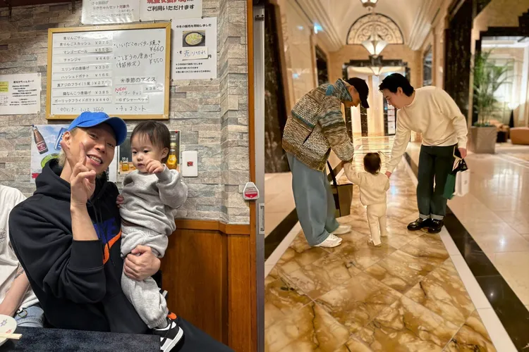 朴有天（左圖左）去年12月曾上傳抱著姪女的照片。翻攝朴有天IG