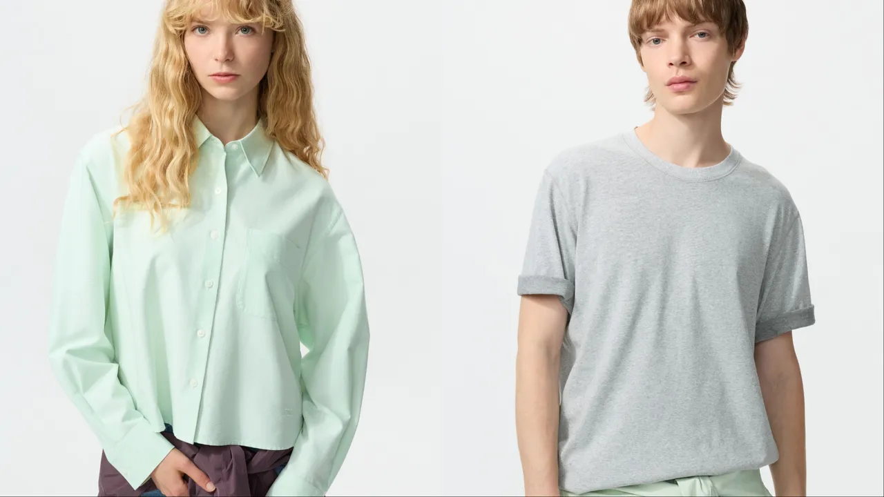 UNIQLO and JW ANDERSON牛津寬版襯衫（左）限定價590元、UNIQLO雙色T恤（右）限定價490元。品牌提供