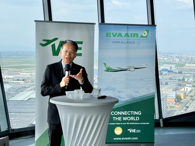 長榮航空總經理孫嘉明出席維也納航線35週年活動。莊偉祺攝