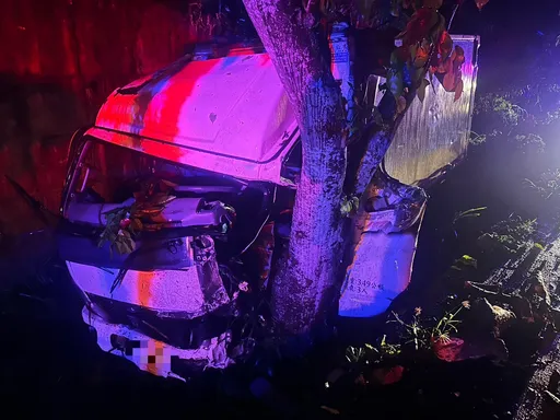 台9線車禍40歲貨車司機疑疲勞駕駛撞路樹　左腿嚴重骨折獲救送醫