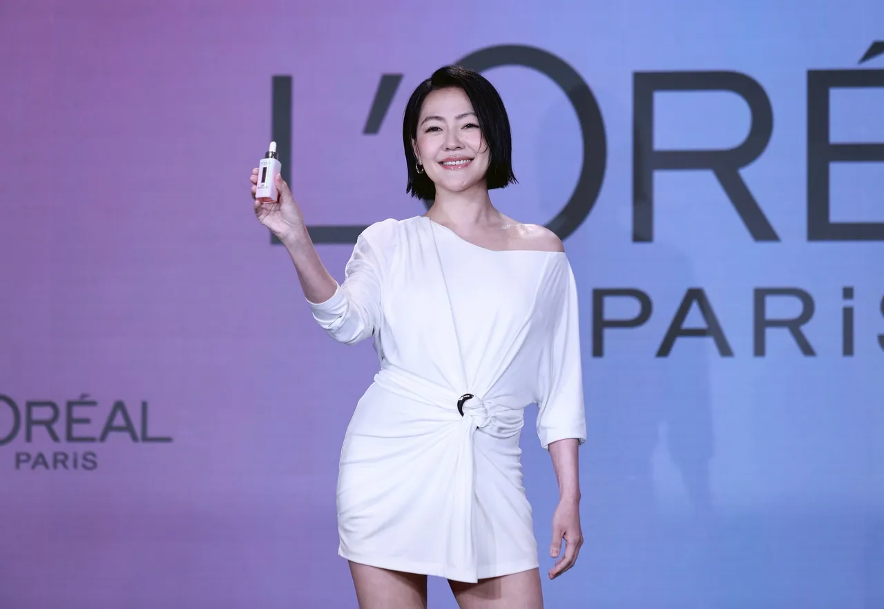 小S今首度以巴黎萊雅代言人身份出席品牌活動，也是她復工後首場記者會。彭欣偉攝