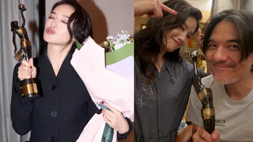 舒淇揪馮德倫放閃！曬新晉導演獎　網笑：姐夫公仔挪個位置