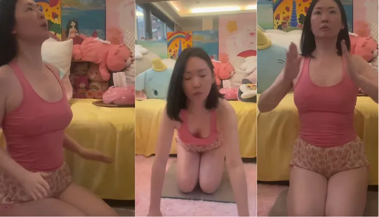 王俐人展現晨起鍛鍊的自然狀態，卻因未穿內衣引來網友質疑。翻攝王俐人臉書