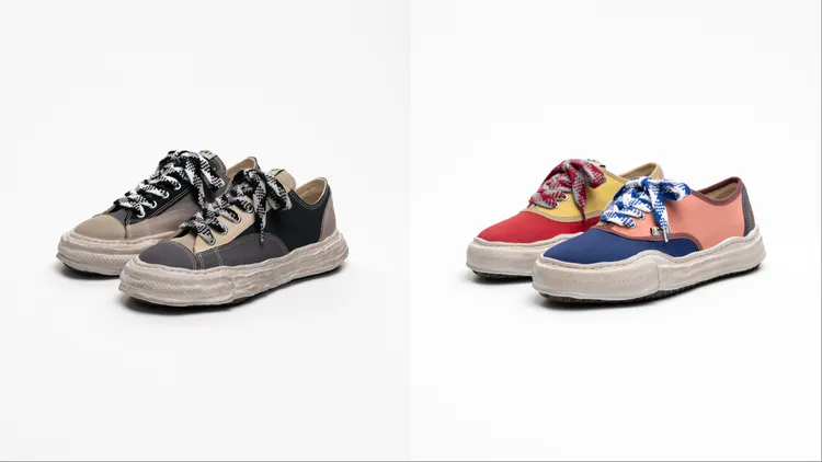 MMY彩色撞色拼接溶解鞋（左）1萬6680元、彩色撞色拼接溶解鞋（右）1萬5880元。品牌提供