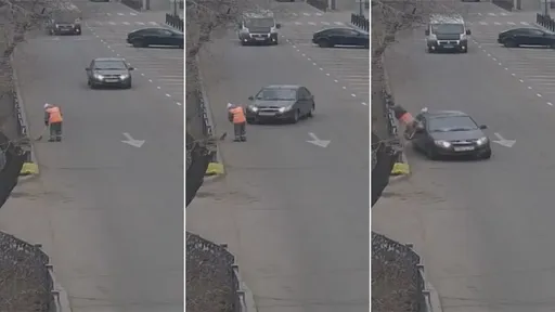 影片｜汽車突詭異右偏撞飛清道婦　駕駛喊冤：乘客害的