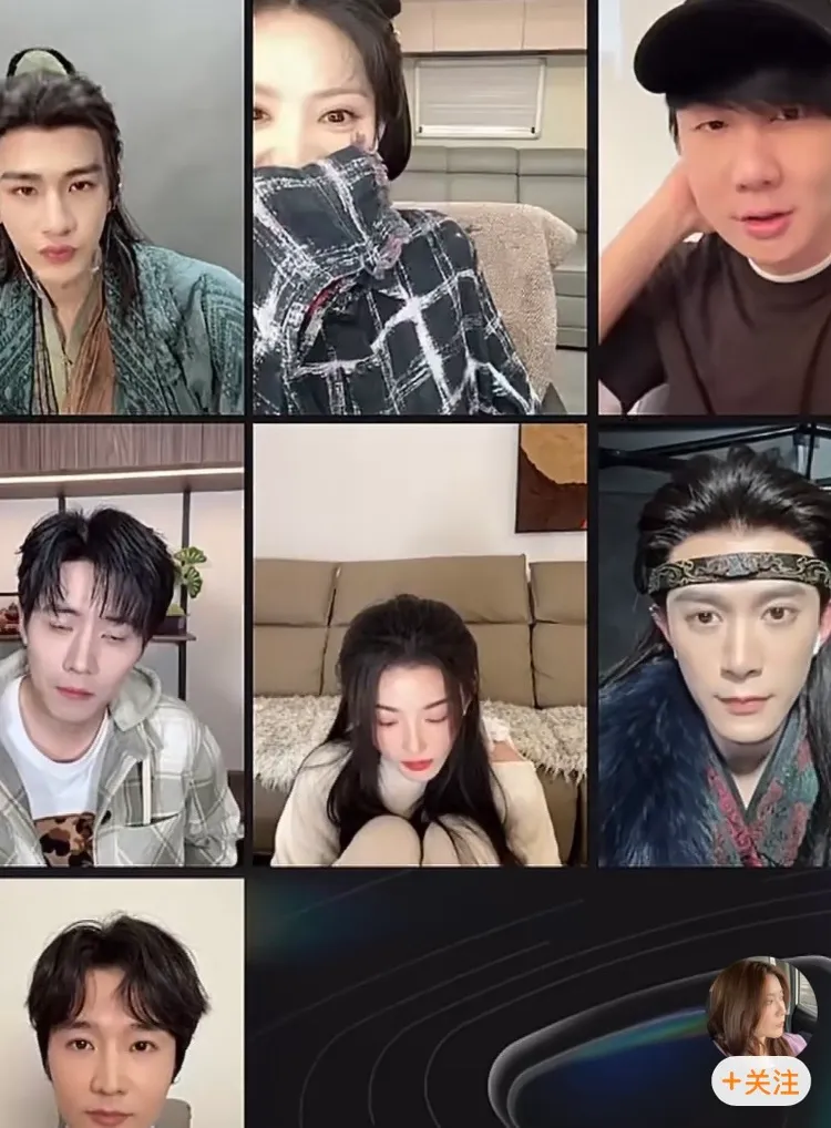 林俊傑與《逐玉》演員們趣味互動。翻攝微博