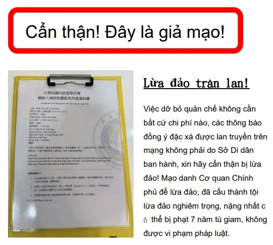 移民署用越南語進行宣導。翻攝畫面