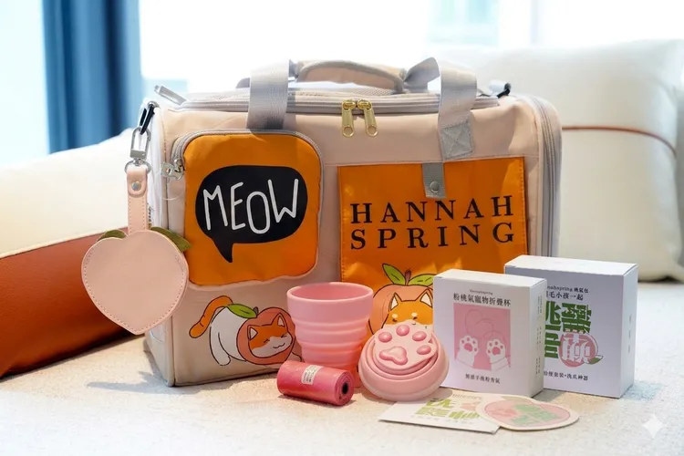 愛寵也友善地球，內含桃子造型拾便袋分配器、環保材質拾便袋、洗爪布、寵物摺疊杯一次入手，連住兩晚加贈出行包，這一包很可以。瀚寓夏天提供