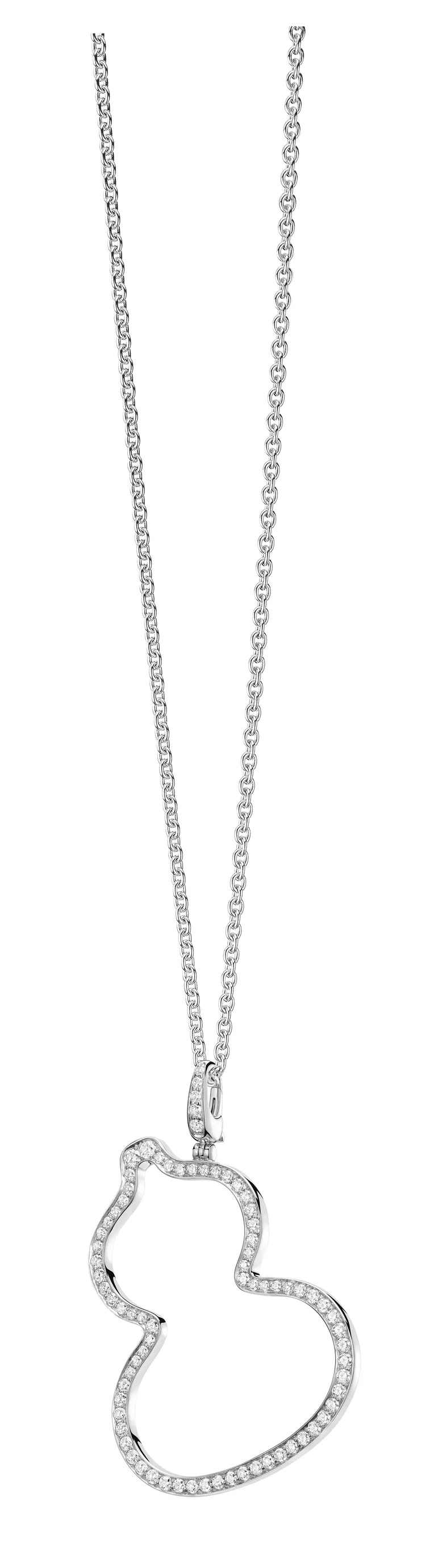 Qeelin Wulu白金鑽石Grande吊墜，34萬3500元。品牌提供