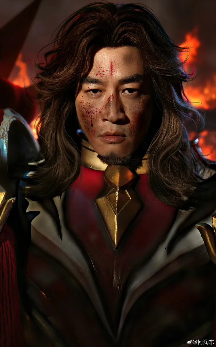 何潤東今還在微博發布cosplay項羽的照片。翻攝自何潤東微博