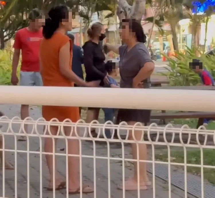 蔡女先生沒能勸架，反倒是目擊的婦人仗義，與蔡女理論起來。翻攝照片