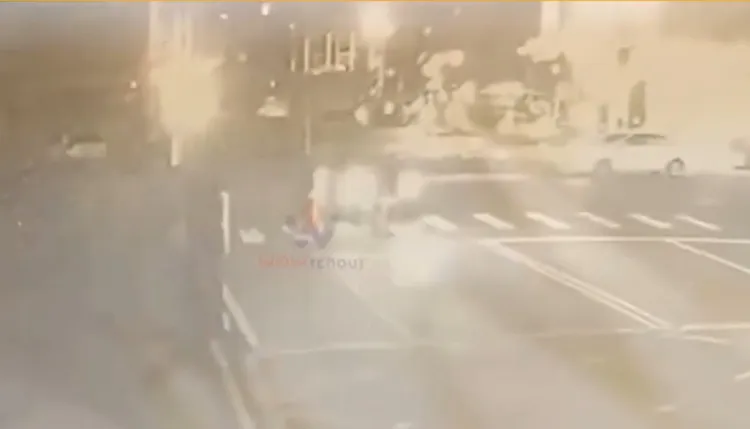 自小客擦撞行人卻肇事逃逸。翻攝Threads