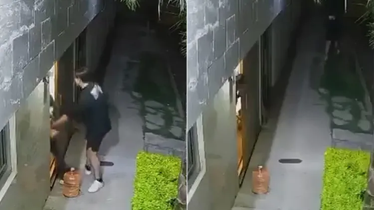 受害女看著淫狼離開現場。翻攝自X